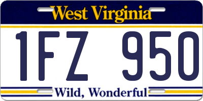 WV license plate 1FZ950