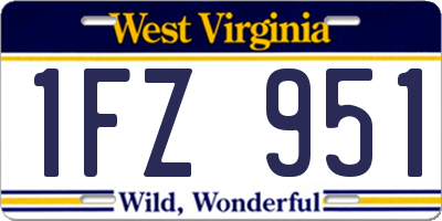 WV license plate 1FZ951