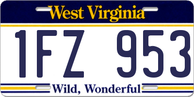 WV license plate 1FZ953