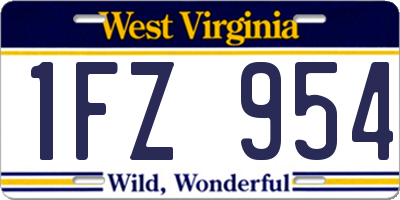 WV license plate 1FZ954