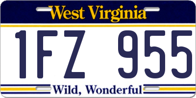 WV license plate 1FZ955