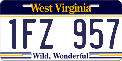 WV license plate 1FZ957