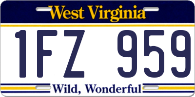 WV license plate 1FZ959