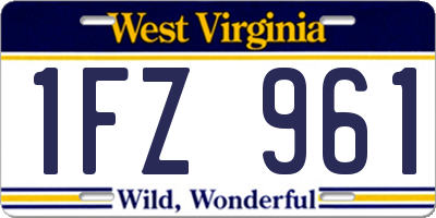 WV license plate 1FZ961
