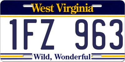 WV license plate 1FZ963