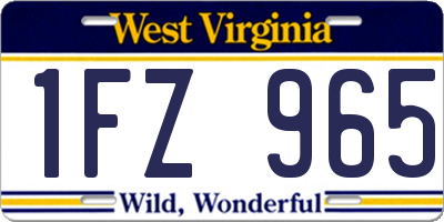 WV license plate 1FZ965