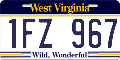 WV license plate 1FZ967