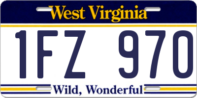 WV license plate 1FZ970