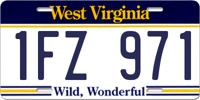 WV license plate 1FZ971
