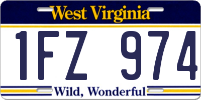 WV license plate 1FZ974