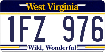 WV license plate 1FZ976