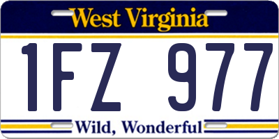 WV license plate 1FZ977