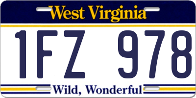 WV license plate 1FZ978