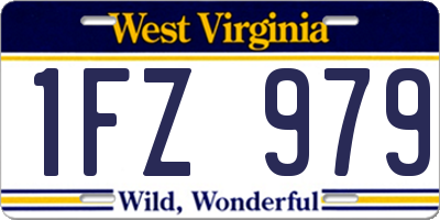 WV license plate 1FZ979