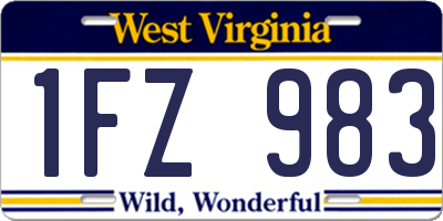 WV license plate 1FZ983