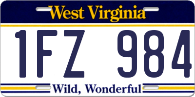 WV license plate 1FZ984