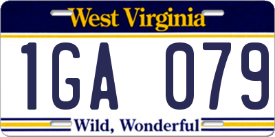 WV license plate 1GA079