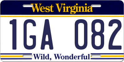 WV license plate 1GA082