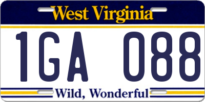 WV license plate 1GA088