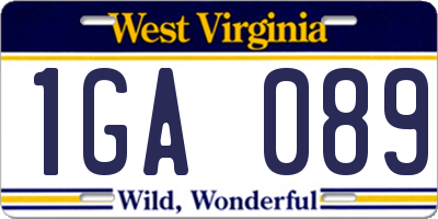 WV license plate 1GA089