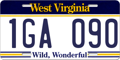 WV license plate 1GA090