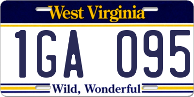 WV license plate 1GA095