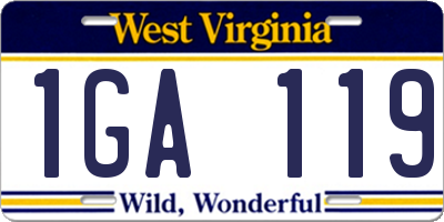 WV license plate 1GA119