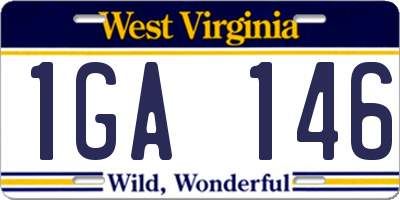 WV license plate 1GA146