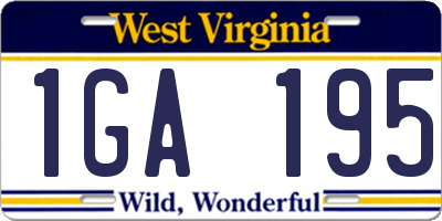 WV license plate 1GA195