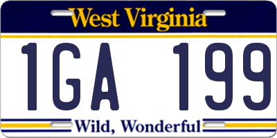 WV license plate 1GA199