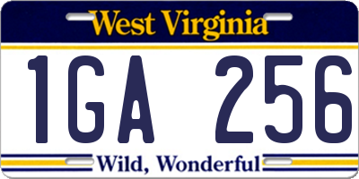 WV license plate 1GA256
