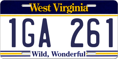 WV license plate 1GA261