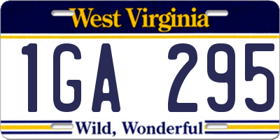 WV license plate 1GA295