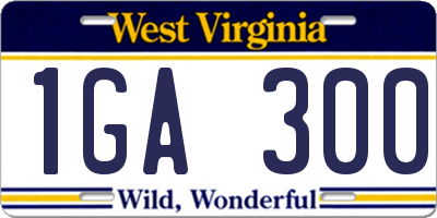 WV license plate 1GA300