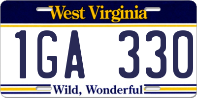 WV license plate 1GA330