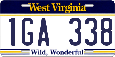 WV license plate 1GA338