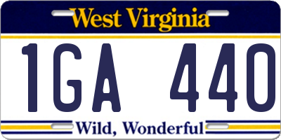 WV license plate 1GA440