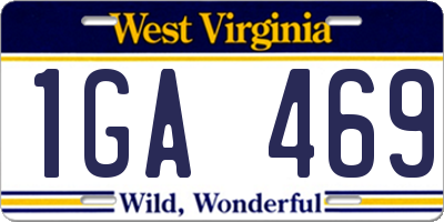 WV license plate 1GA469