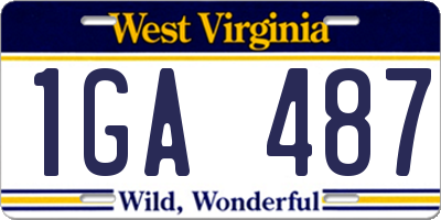 WV license plate 1GA487