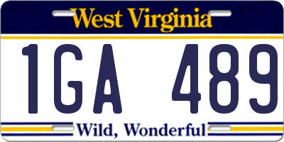 WV license plate 1GA489