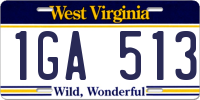 WV license plate 1GA513