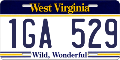 WV license plate 1GA529