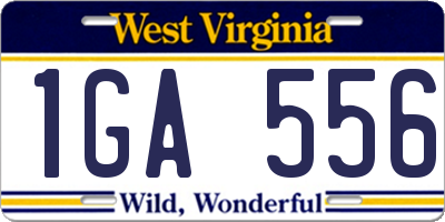 WV license plate 1GA556