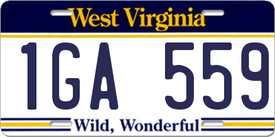 WV license plate 1GA559