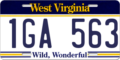 WV license plate 1GA563