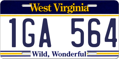 WV license plate 1GA564