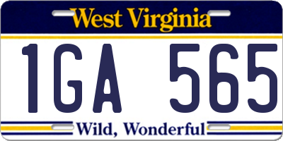 WV license plate 1GA565