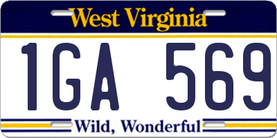 WV license plate 1GA569