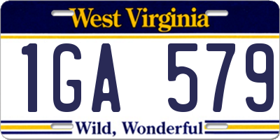 WV license plate 1GA579