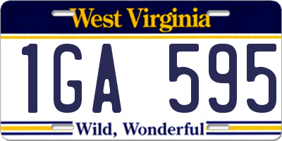 WV license plate 1GA595